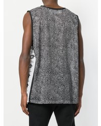 schwarzes und weißes bedrucktes Trägershirt von Damir Doma