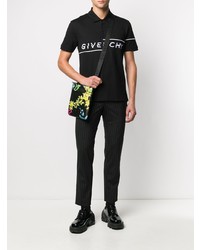 schwarzes und weißes besticktes Polohemd von Givenchy