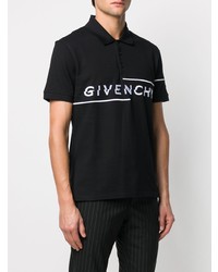 schwarzes und weißes besticktes Polohemd von Givenchy