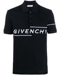 schwarzes und weißes besticktes Polohemd von Givenchy