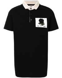 schwarzes und weißes besticktes Polohemd von Kent & Curwen