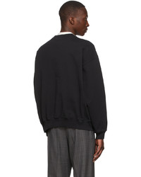 schwarzes und weißes besticktes Sweatshirt von Balenciaga