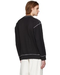 schwarzes und weißes besticktes Sweatshirt von JW Anderson