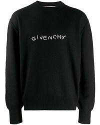 schwarzes und weißes besticktes Sweatshirt von Givenchy