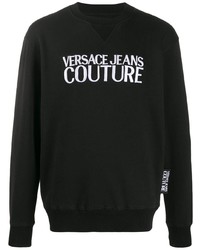 schwarzes und weißes besticktes Sweatshirt von VERSACE JEANS COUTURE