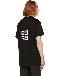 schwarzes und weißes besticktes T-Shirt mit einem Rundhalsausschnitt von Givenchy