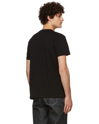 schwarzes und weißes besticktes T-Shirt mit einem Rundhalsausschnitt von Alexander McQueen