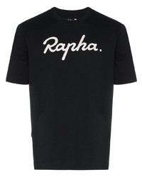 schwarzes und weißes besticktes T-Shirt mit einem Rundhalsausschnitt von Rapha