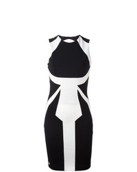 schwarzes und weißes figurbetontes Kleid von Philipp Plein
