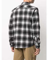 schwarzes und weißes Flanell Langarmhemd mit Schottenmuster von Carhartt WIP