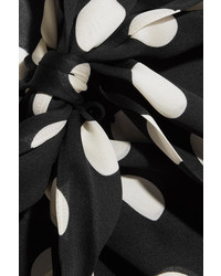 schwarzes und weißes gepunktetes Chiffon Businesshemd von Gucci