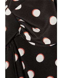 schwarzes und weißes gepunktetes Chiffon Businesshemd von Marc Jacobs