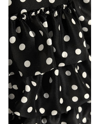 schwarzes und weißes gepunktetes gerade geschnittenes Kleid von Dolce & Gabbana