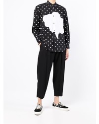 schwarzes und weißes gepunktetes Langarmhemd von Comme Des Garcons SHIRT