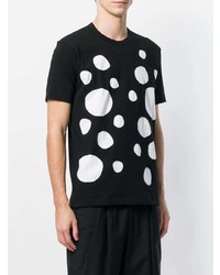 schwarzes und weißes gepunktetes T-Shirt mit einem Rundhalsausschnitt von Comme Des Garcons SHIRT