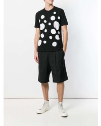 schwarzes und weißes gepunktetes T-Shirt mit einem Rundhalsausschnitt von Comme Des Garcons SHIRT