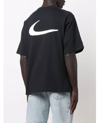 schwarzes und weißes gepunktetes T-Shirt mit einem Rundhalsausschnitt von Nike X Off-White