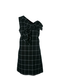schwarzes und weißes gerade geschnittenes Kleid mit Karomuster von Victoria Victoria Beckham