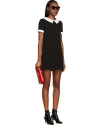 schwarzes und weißes gerade geschnittenes Kleid von Saint Laurent