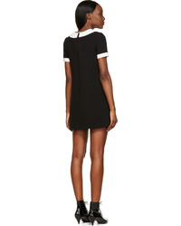 schwarzes und weißes gerade geschnittenes Kleid von Saint Laurent