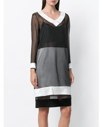 schwarzes und weißes gerade geschnittenes Kleid von Gianluca Capannolo