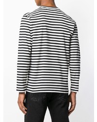 schwarzes und weißes horizontal gestreiftes Langarmshirt von Comme Des Garcons Play