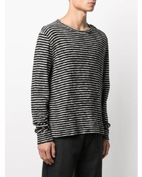 schwarzes und weißes horizontal gestreiftes Langarmshirt von YMC