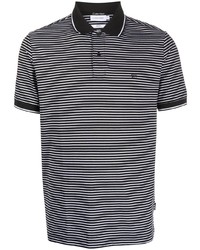 schwarzes und weißes horizontal gestreiftes Polohemd von Calvin Klein