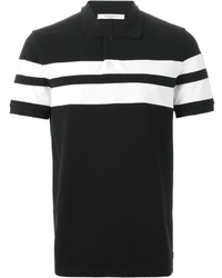 schwarzes und weißes horizontal gestreiftes Polohemd von Givenchy