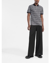 schwarzes und weißes horizontal gestreiftes Polohemd von Missoni