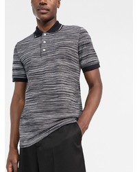 schwarzes und weißes horizontal gestreiftes Polohemd von Missoni