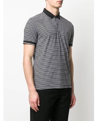 schwarzes und weißes horizontal gestreiftes Polohemd von Calvin Klein