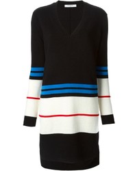 schwarzes und weißes horizontal gestreiftes Sweatkleid von Givenchy