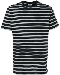 schwarzes und weißes horizontal gestreiftes T-Shirt mit einem Rundhalsausschnitt von Carhartt
