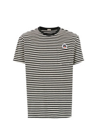 schwarzes und weißes horizontal gestreiftes T-Shirt mit einem Rundhalsausschnitt von OSKLEN