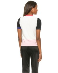 schwarzes und weißes horizontal gestreiftes T-Shirt mit einem Rundhalsausschnitt von Sonia Rykiel