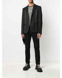 schwarzes und weißes horizontal gestreiftes T-Shirt mit einem Rundhalsausschnitt von Just Cavalli