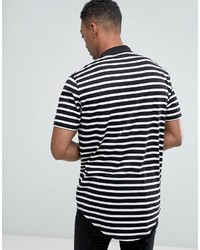 schwarzes und weißes horizontal gestreiftes T-Shirt mit einem Rundhalsausschnitt von Asos