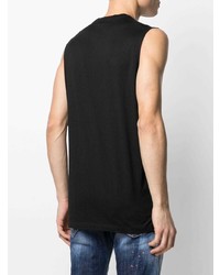 schwarzes und weißes horizontal gestreiftes Trägershirt von DSQUARED2