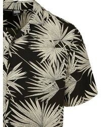 schwarzes und weißes Kurzarmhemd mit Blumenmuster von Urban Classics