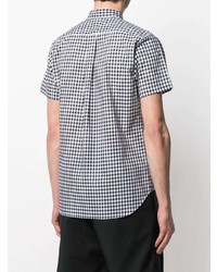 schwarzes und weißes Kurzarmhemd mit Vichy-Muster von Comme Des Garcons SHIRT