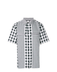 schwarzes und weißes Kurzarmhemd mit Vichy-Muster von David Catalan