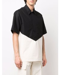 schwarzes und weißes Kurzarmhemd von Jil Sander