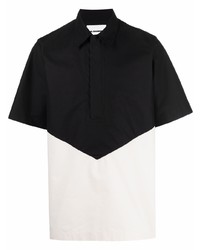 schwarzes und weißes Kurzarmhemd von Jil Sander