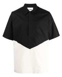 schwarzes und weißes Kurzarmhemd von Jil Sander