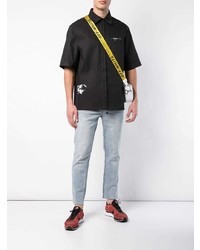 schwarzes und weißes Kurzarmhemd von Off-White