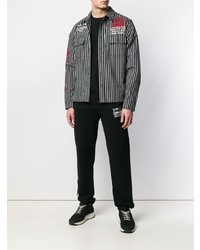 schwarzes und weißes Langarmhemd mit Karomuster von Off-White