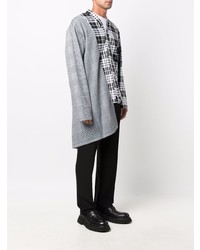 schwarzes und weißes Langarmhemd mit Schottenmuster von Comme Des Garcons Homme Plus