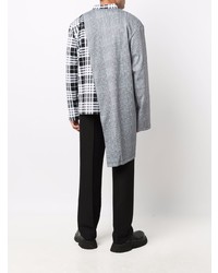 schwarzes und weißes Langarmhemd mit Schottenmuster von Comme Des Garcons Homme Plus