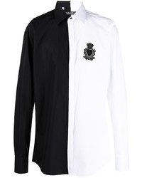 schwarzes und weißes Langarmhemd von Dolce & Gabbana